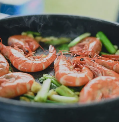 Preparo de Camarões